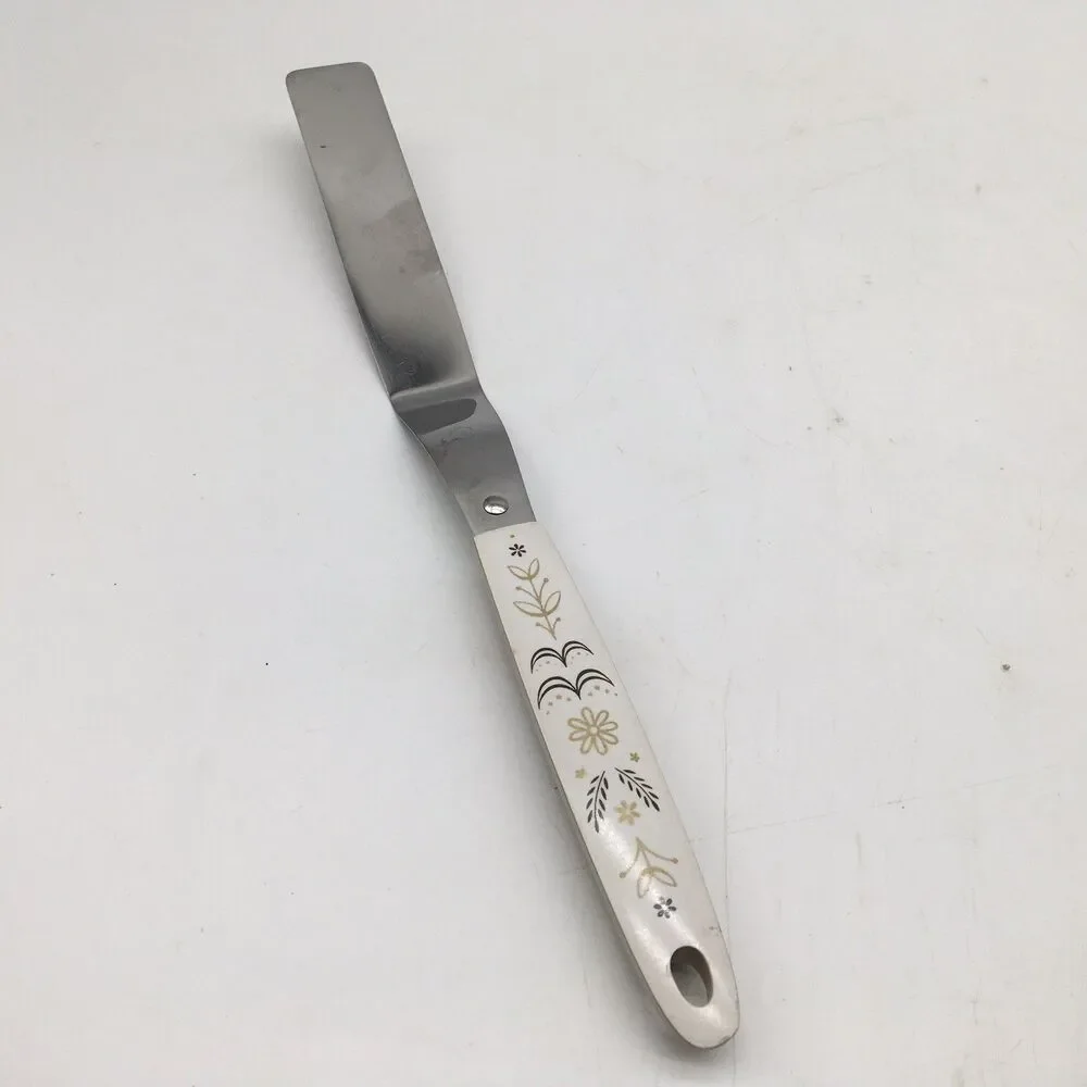 Flint Arrowhead Harvest Wheat Pattern Icing Spreader Spatula Stainless Vtg 12”